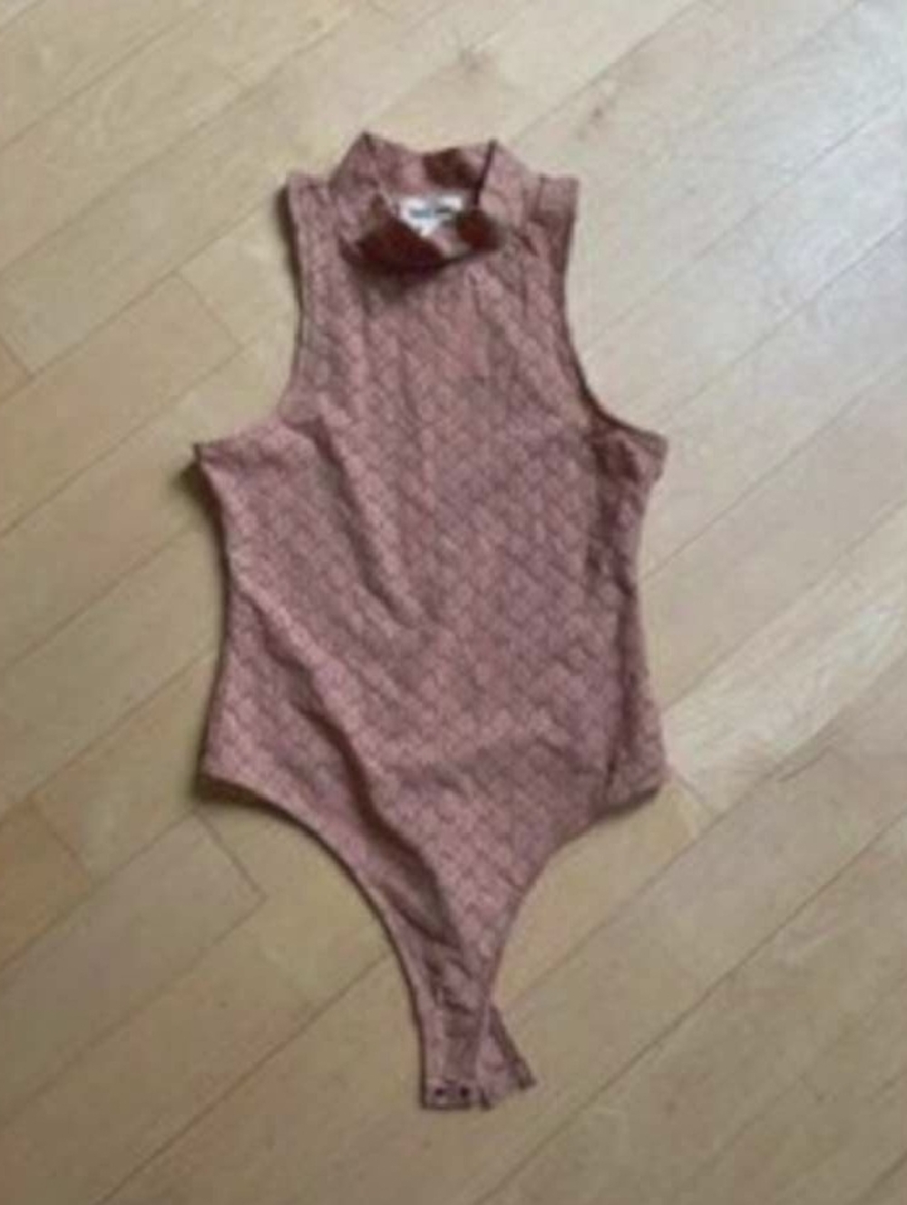 Sleeveless Mock Neck Girls One-Piece Bodysuit in Dusty Rose